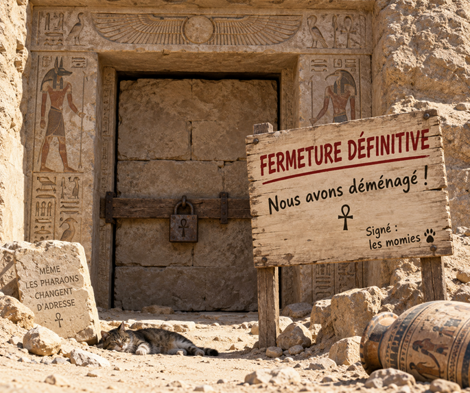 Fermeture définitive — Nous avons déménagé — signé : les momies